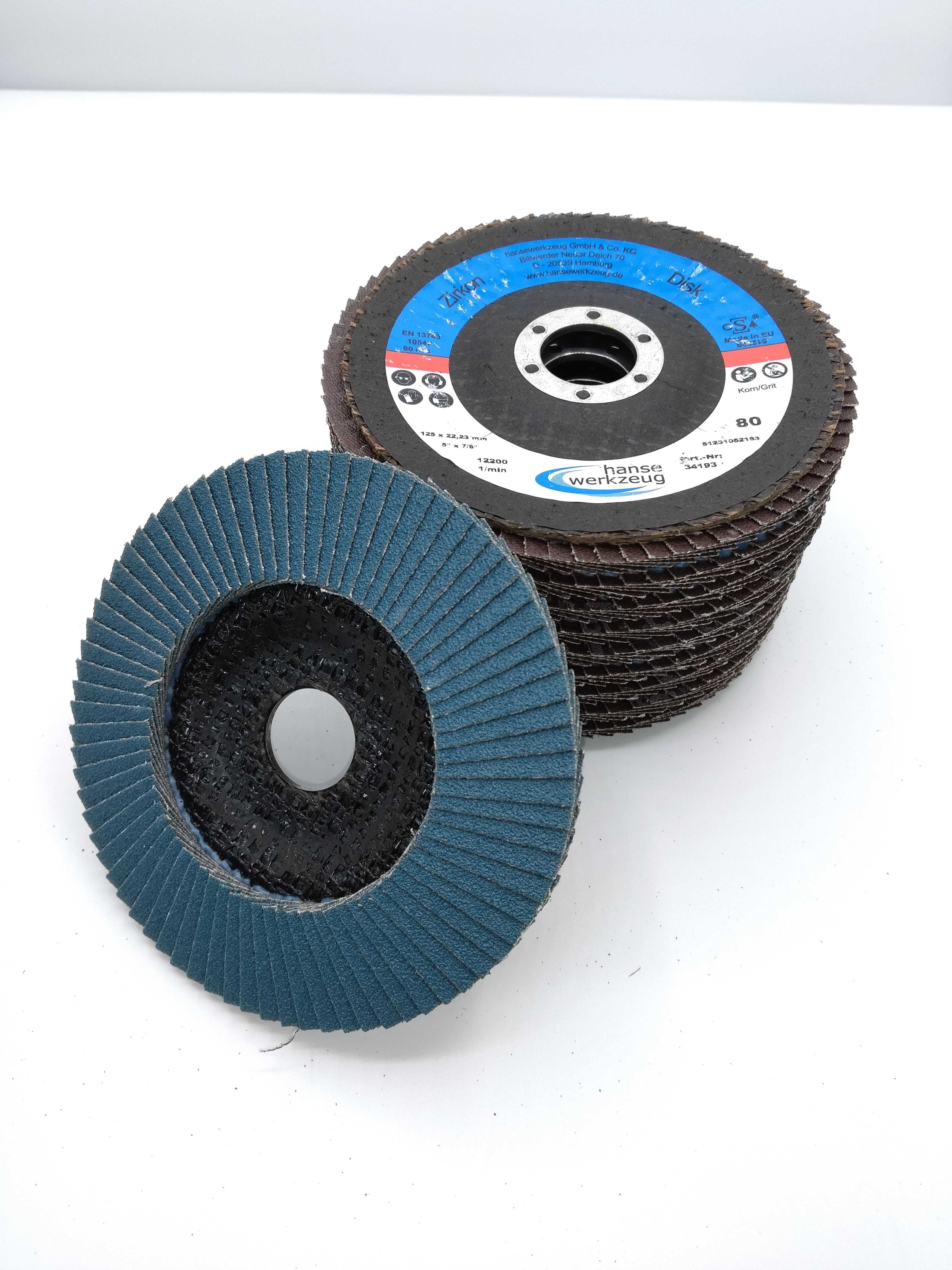 10x Zirkon Schleifscheibe 125x22,23 mm, Korn 80 | PICHLER 00034193